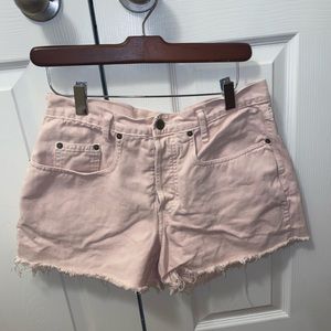 Guess Frayed Hem Denim Shorts